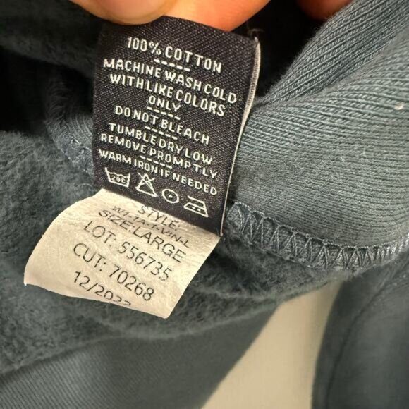 American Giant Women's Classic Hoodie Jacket Cotton Thick Teal Large - Picture 3 of 6